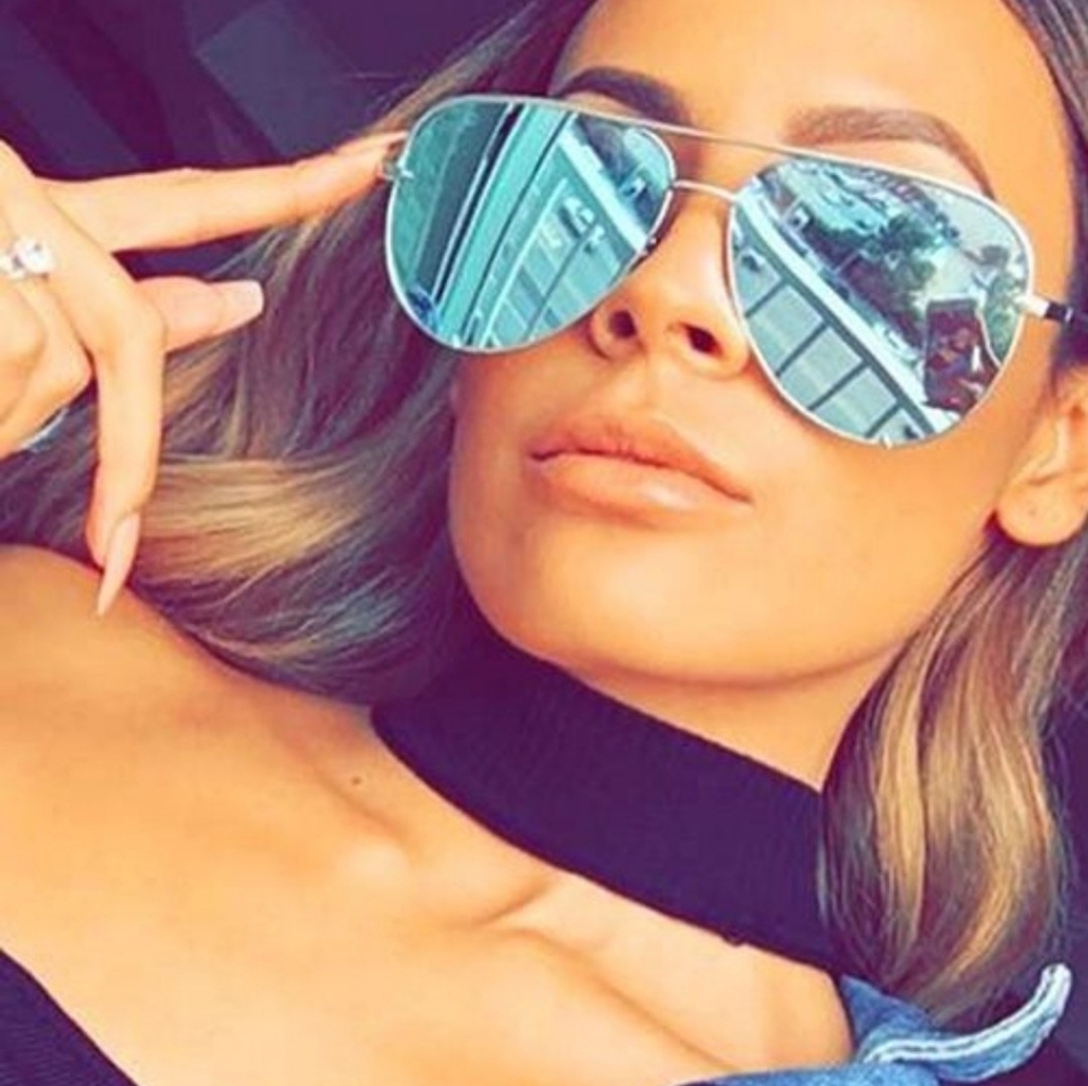 Gently used, oversized mirror sunglasses